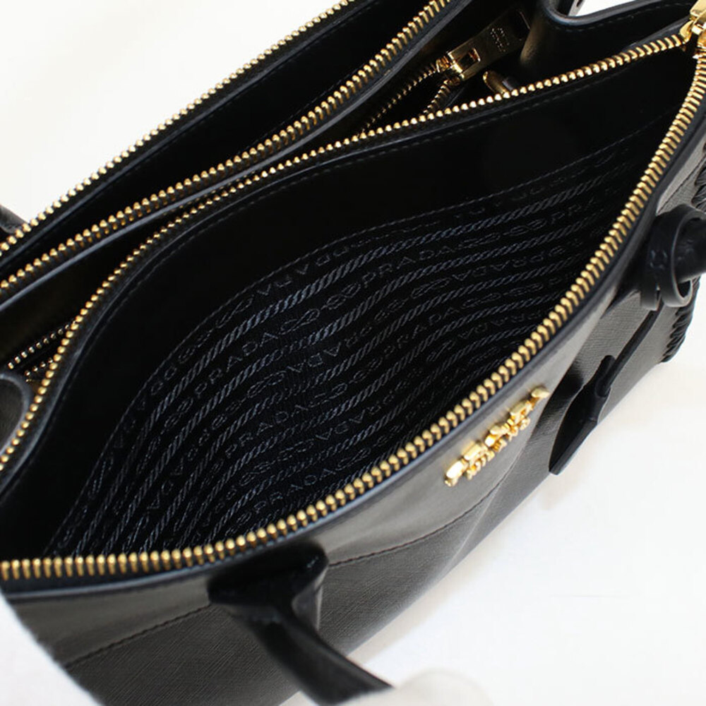 PRADA Prada 2-way tote bag, Saffiano leather, women's, black - Picture 4 of 9